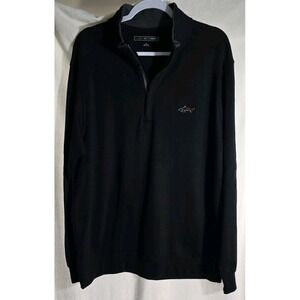 Greg Norman Mens Black Pullover 1/4 Zip Sweater Sz‎ Large